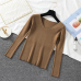 Lucyever Autumn Sweater Women Pullover Elastic Knitted Jumper Long Sleeve V-neck Winter Basic Female Top Knitwear Sueter Mujer