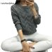 LuiseSandyHan 2019 Women Pullover Female Casual Sweater Plaid O-neck Long Sleeve Mohair Sweater Autumn and Winter Style