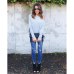 MISAUU Sexy Off Shoulder Knitted Sweater Women Fashion Pullovers Knitwear Autumn Winter 2018 White jumper pull femme Plus Size