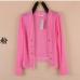 MLXSLKY Spring and summer large size women 's sun protection clothing fat mm small shawl thin chiffon long sleeve knit cardigan