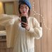 Mooirue Twist Cable Sweater Coat Flowers Knitted Cardigan Pink Blue White Loose Spring 2019 Femme Korean Style Sweater Sweater