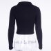 NCLAGEN 2019 New Women Autumn Ribbed Zipper Sweaters Navel Bare Crop Tops Cardigan Long Sleeve Turn Down Collar Mujer Sweater