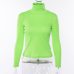 NCLAGEN 2019 Spring Women Turtleneck Ribbed Sweaters Long Sleeve Fluorescent Color Pullovers Slim Solid Color Mujer Warm Sweater