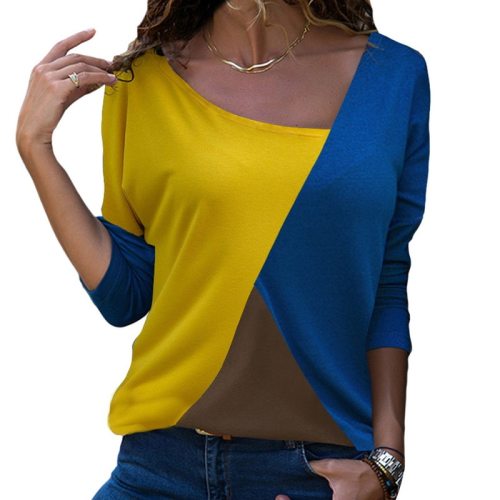 NIBESSER 2019 Women Sweater Pullover Patchwork Long Sleeve Shirt Women Casual Loose Top Tee Shirt Sexy V-Neck Female Shirt Blusa