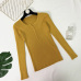 New 2019 Spring Button V Neck Sweater Women Basic Slim Knitted Pullover Women Sweaters And Pullovers Knit Jumper Ladies Sweater