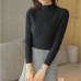 New 2019 spring women ladies wide stripe slim fitting knitted turtleneck thin sweater top femme korean pullover casual clothes