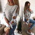 New Autumn Bow Hollow Out Stylish Womens Winter Long Sleeve Sweater Ladies Warm Sweater Jumper Pullover Tops Knitwear HOT