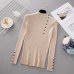 New Fashion Button Turtleneck Sweater Women Spring Autumn Solid Knitted Pullover Women Slim Soft Jumper Sweater Female Knit Tops