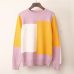 New Multicolor Autumn Winter Women Sweater O-Neck Knitted Jumper Top Loose Casual Warm Femme Sweater