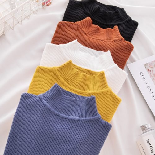 New Women's Turtleneck Sweater Women Casual Knitted Pullover Women Winter Tops Korean Sweaters Fashion 2018 Women Sweater Jumper