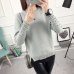 OHCLOTHING 2017 new spring Korean Short all-match winter sweater knitted shirt with long sleeves loose women sweater pullover