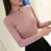 OHCLOTHING Hot 2019 Winter New Fashion Thickened half turtleneck sweater short female thread tight all-match solid new shirt