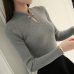 OHCLOTHING Hot 2019 Winter New Fashion Thickened half turtleneck sweater short female thread tight all-match solid new shirt