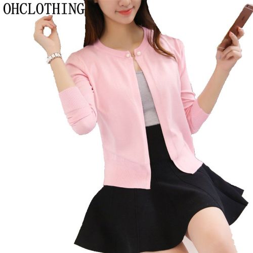 OHCLOTHING Newest Knitted Cardigan Women 2017 Spring Autumn Long Sleeve Women Sweater Cardigan Female Single Button Pull Femme