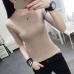 OHCLOTHINGnew style2019 half sleeve cotton Crewneck sweater female sleeve head sleeve shirt five solid tight sweater thin repair