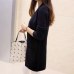 OLGITUM New Women Spring/ Autumn  Sweater 2017 Long Cardigan Korean Slim Pocket Loose Knit Sweater Outwear Coat  SW522