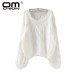 OMCHION Pull Femme 2019 Autumn Winter Twist Soft Women Sweaters And Pullovers Lantern Sleeve Short Sweater Loose Jumper SW96