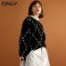 ONLY  womens' winter new loose rope lace knit sweater Trendy diamond lattice Tie-up design|118324560