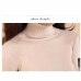 PEONFLY Autumn Elastic Long Sleeve Sweaters Female Pullover Turtleneck Women Pullovers Jumper Streetwear Knitted Tops BLACK RED