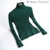 Plus Size S-2XL Thick Warm Women Pullover Sweater Fashion Knitted With Velvets Jumper Top Rib Silm Female Turtleneck Sweater