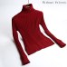 Plus Size S-2XL Thick Warm Women Pullover Sweater Fashion Knitted With Velvets Jumper Top Rib Silm Female Turtleneck Sweater