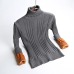 Plus Size S-2XL Thick Warm Women Pullover Sweater Fashion Knitted With Velvets Jumper Top Rib Silm Female Turtleneck Sweater