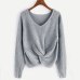 Pull femme hiver sweaters Long Sleeve Solid Color V-neck Sexy Cross Knotted Panel sweater women plus size roupa feminina