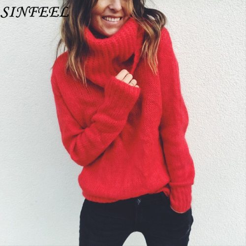 Pullover Sweater Women Jumper Clothing Turtleneck Sweater Female Jumper Pull Top Women Thick Winter Oversized Knitted Sweaters