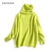 REJINAPYO 10 Color Women Fashion Solid Casual Knitted Sweater Female Turtleneck Oversized Pullover Ladies Elegant Loose Sweater