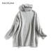 REJINAPYO 10 Color Women Fashion Solid Casual Knitted Sweater Female Turtleneck Oversized Pullover Ladies Elegant Loose Sweater