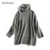 REJINAPYO 10 Color Women Fashion Solid Casual Knitted Sweater Female Turtleneck Oversized Pullover Ladies Elegant Loose Sweater