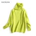 REJINAPYO 10 Color Women Fashion Solid Casual Knitted Sweater Female Turtleneck Oversized Pullover Ladies Elegant Loose Sweater