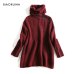 REJINAPYO 10 Color Women Fashion Solid Casual Knitted Sweater Female Turtleneck Oversized Pullover Ladies Elegant Loose Sweater