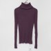 Ribbed Turtleneck Sweater Knitted Tops Women High Neck Pullovers With Thumb Hole Fall Winter Jumper