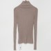 Ribbed Turtleneck Sweater Knitted Tops Women High Neck Pullovers With Thumb Hole Fall Winter Jumper