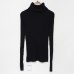 Ribbed Turtleneck Sweater Knitted Tops Women High Neck Pullovers With Thumb Hole Fall Winter Jumper