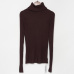 Ribbed Turtleneck Sweater Knitted Tops Women High Neck Pullovers With Thumb Hole Fall Winter Jumper