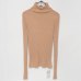 Ribbed Turtleneck Sweater Knitted Tops Women High Neck Pullovers With Thumb Hole Fall Winter Jumper