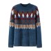 SEMIR Women Fair Isle Fluffy Jacquard-knit Sweater Pullover Sweater Ribbing at Crewneck Cuff and Hem in Cozy Style for Winter