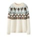 SEMIR Women Fair Isle Fluffy Jacquard-knit Sweater Pullover Sweater Ribbing at Crewneck Cuff and Hem in Cozy Style for Winter