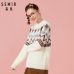 SEMIR Women Fair Isle Fluffy Jacquard-knit Sweater Pullover Sweater Ribbing at Crewneck Cuff and Hem in Cozy Style for Winter