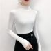 SVOKOR Sweater Women Solid Slim Half-neckline Warm Knitwear Winter Long Sleeve Turtleneck Top