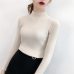 SVOKOR Sweater Women Solid Slim Half-neckline Warm Knitwear Winter Long Sleeve Turtleneck Top