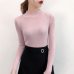 SVOKOR Sweater Women Solid Slim Half-neckline Warm Knitwear Winter Long Sleeve Turtleneck Top