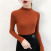 SVOKOR Sweater Women Solid Slim Half-neckline Warm Knitwear Winter Long Sleeve Turtleneck Top