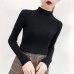 SVOKOR Sweater Women Solid Slim Half-neckline Warm Knitwear Winter Long Sleeve Turtleneck Top