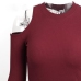 Sexy Women Off Shoulder Long Sleeve Knitted Sweater Solid Skinny Slim Sweater