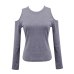 Sexy Women Off Shoulder Long Sleeve Knitted Sweater Solid Skinny Slim Sweater