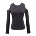 Sexy Women Off Shoulder Long Sleeve Knitted Sweater Solid Skinny Slim Sweater