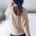 Simenual V neck women sweaters and pullovers knitted autumn winter clothing solid basic slim pullover female jumper sweater lady